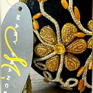 Mary Frances Vintage Gold Black Embellished
Velvet Evening Bag